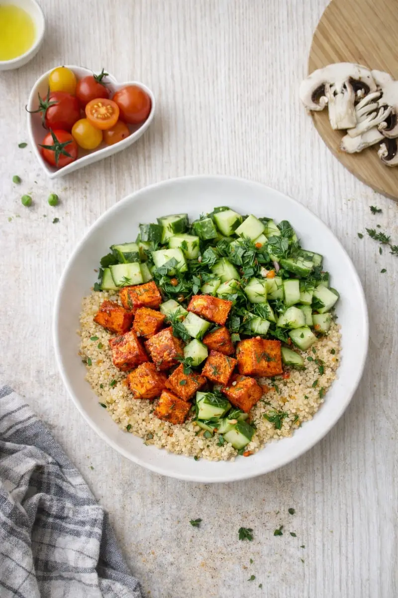 Courgettes rôties au quinoa et patate douce