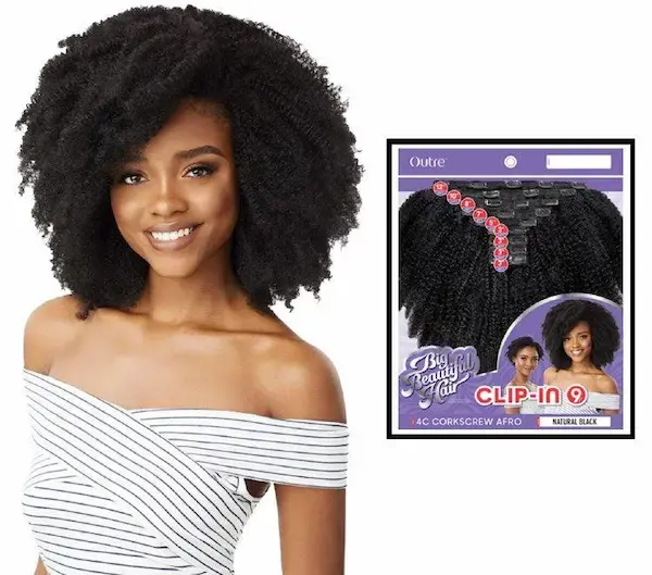 Extensions CLIP-IN 4C Corkscrew Afro 9PCS - Outré