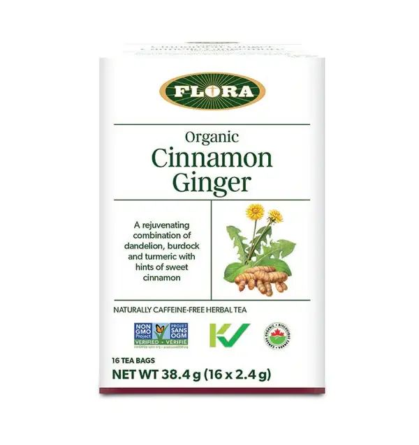 Flora - tisane cannelle gingembre bio - 16 sachets