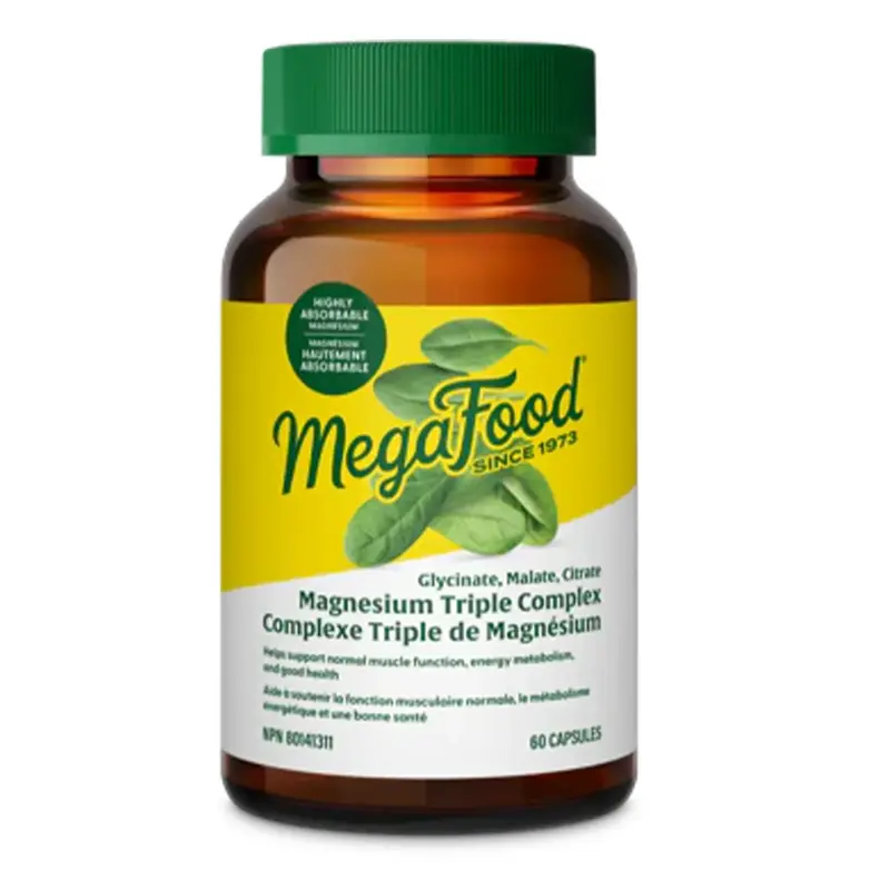 Mega food - Complexe triple de magnésium - 60 vcaps