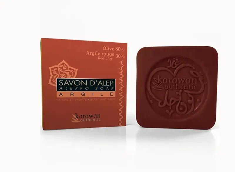 Savon d'Alep olive et argile rouge 30%